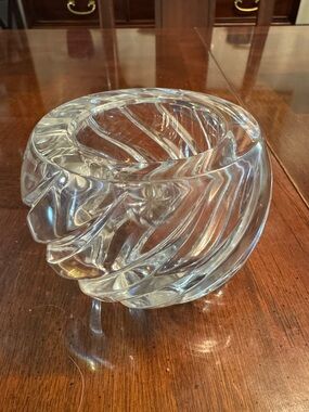 Gorham Full Lead Crystal Twist Cut Round Globe Votive Candle Holder Yugoslavia